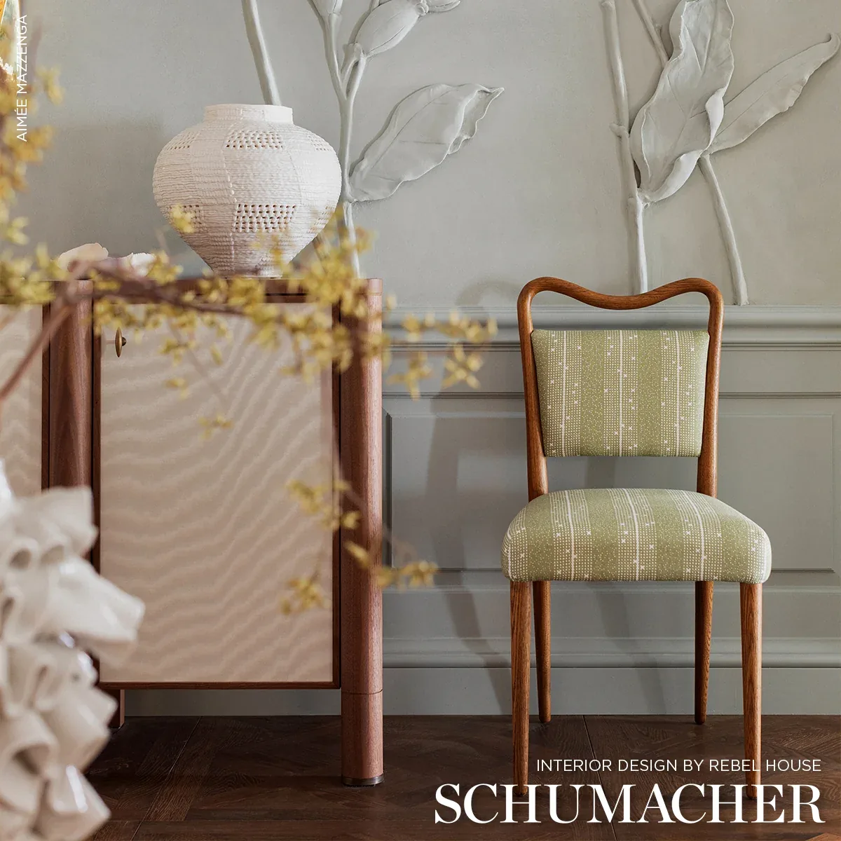 STELLA STRIPE fabric MOSS color by Schumacher