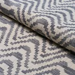 STEPPED CHEVRON Fabric – INDIGO | Schumacher | Wallpaper Twi STEPPED CHEVRON fabric INDIGO color by Schumacher