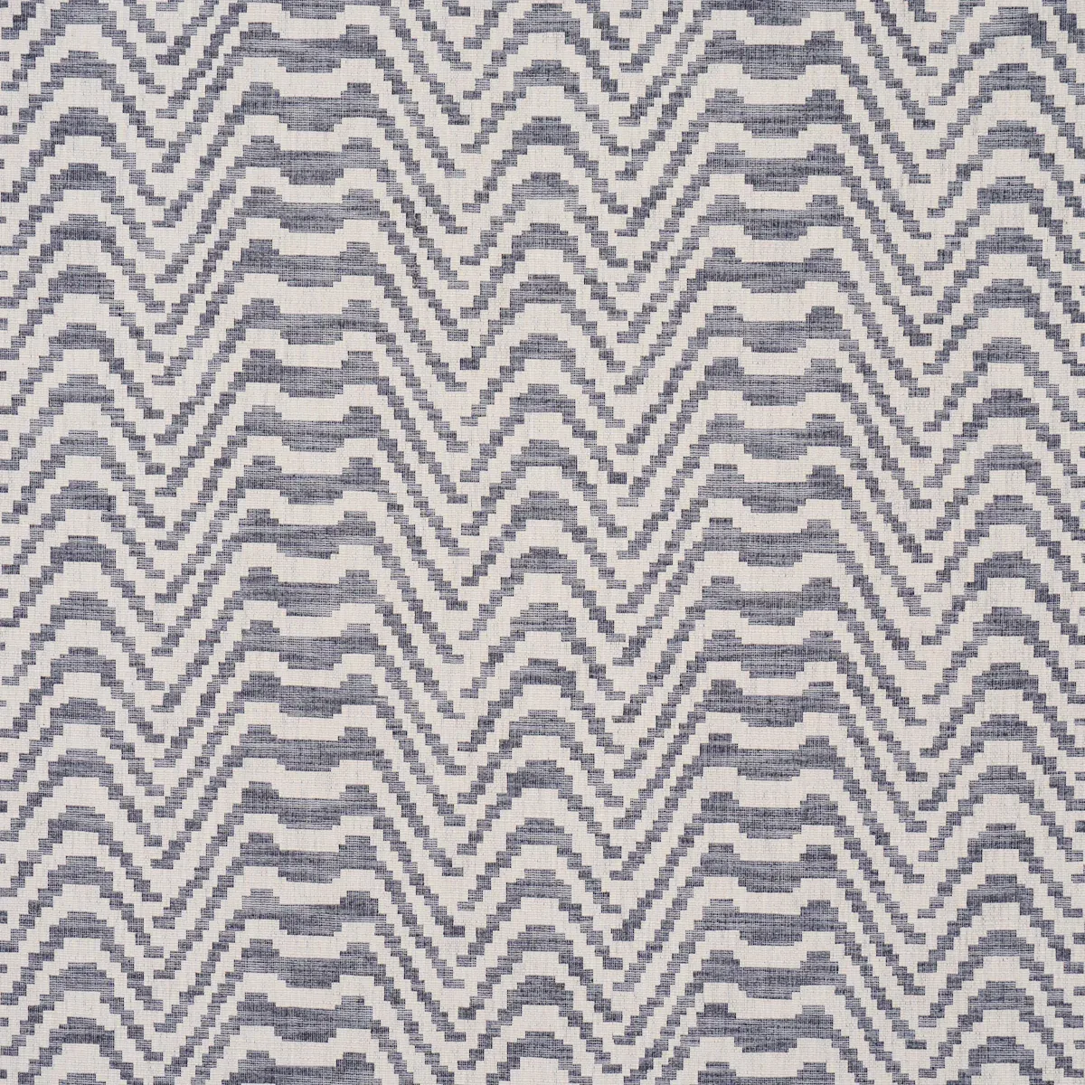 STEPPED CHEVRON fabric INDIGO color by Schumacher