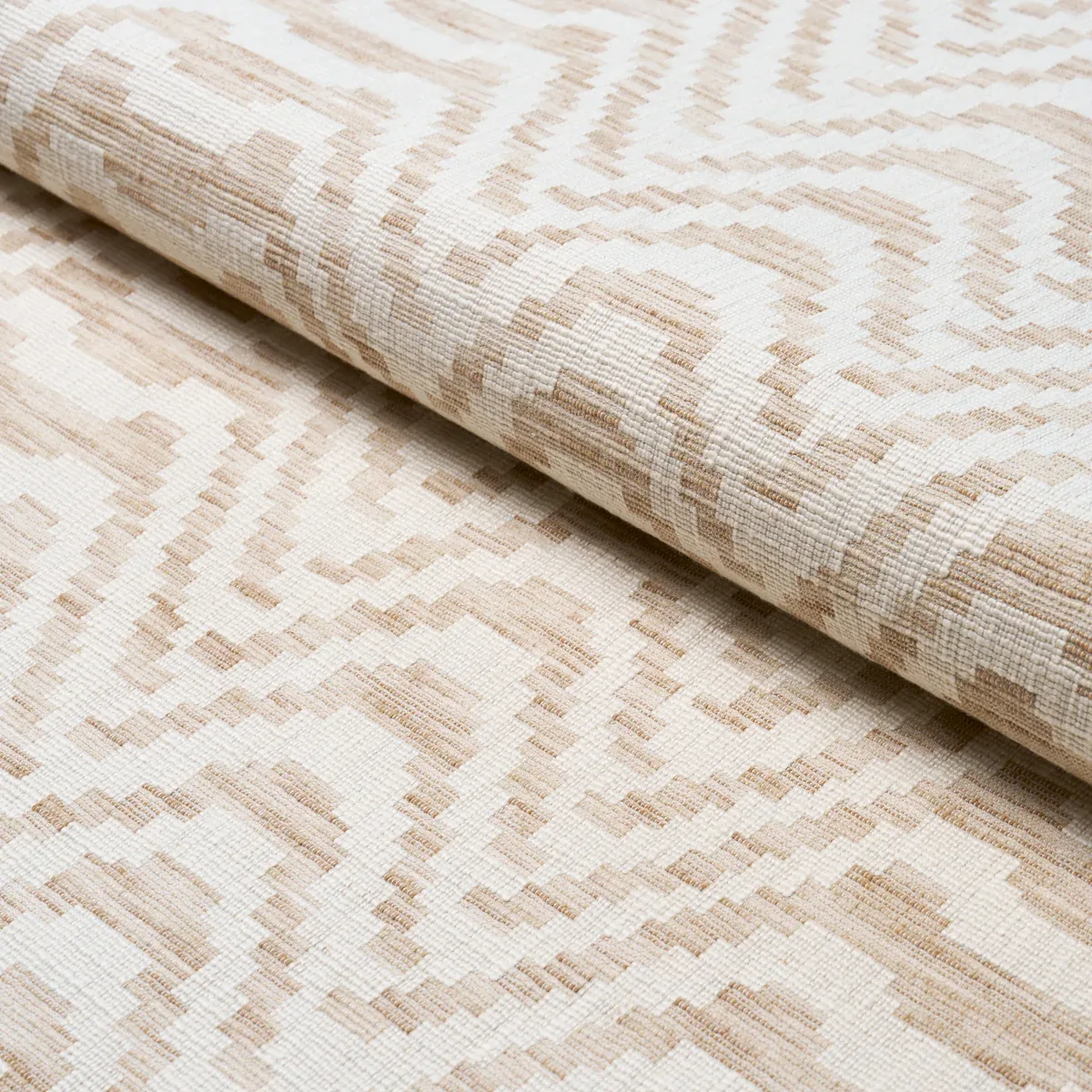 STEPPED CHEVRON fabric LINEN color by Schumacher