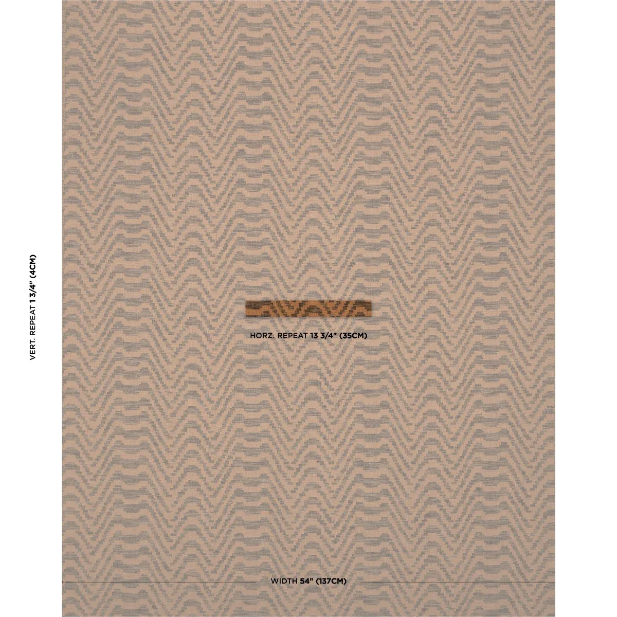 STEPPED CHEVRON fabric SEPIA color by Schumacher