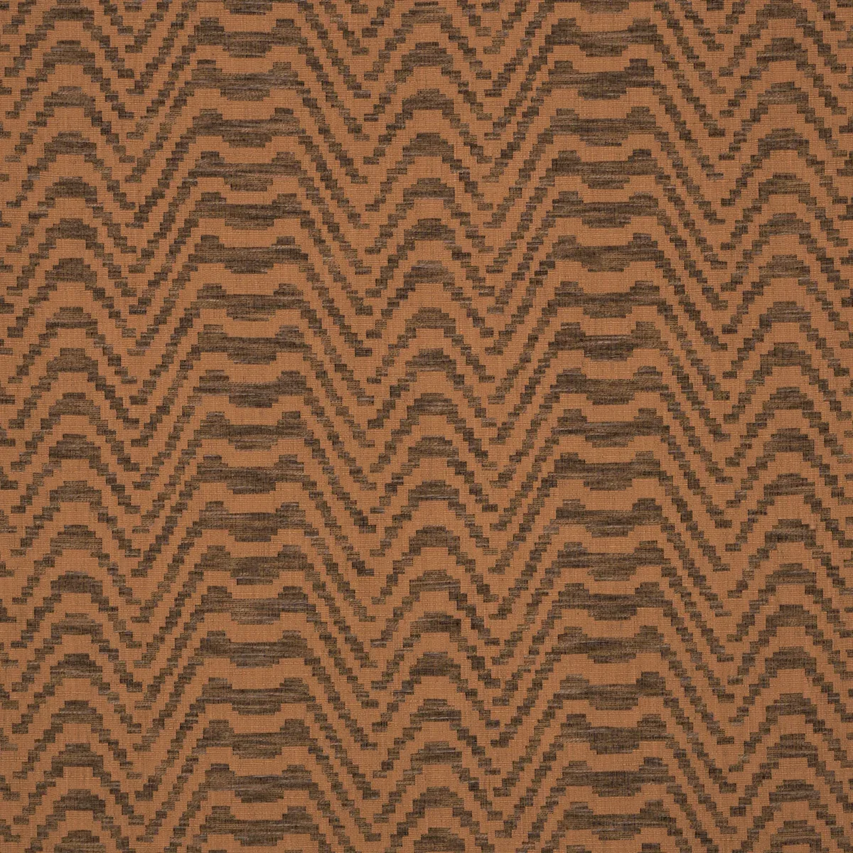 STEPPED CHEVRON fabric SEPIA color by Schumacher