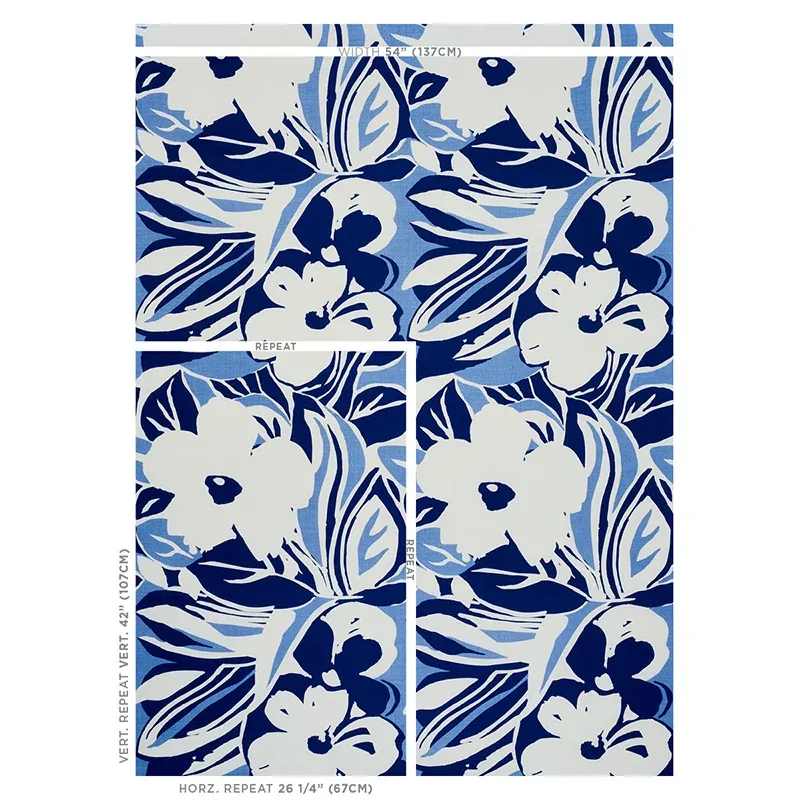 STEVIE fabric BLUE color by Schumacher