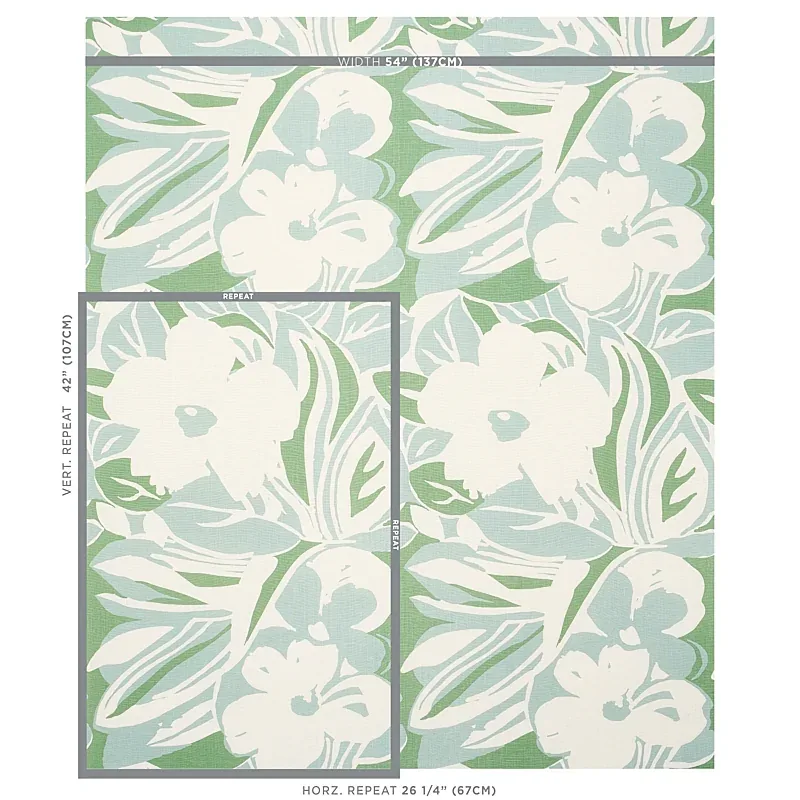 STEVIE fabric GREEN color by Schumacher