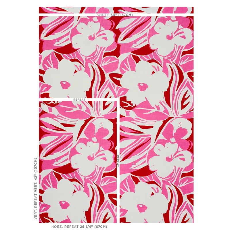 STEVIE fabric PINK color by Schumacher