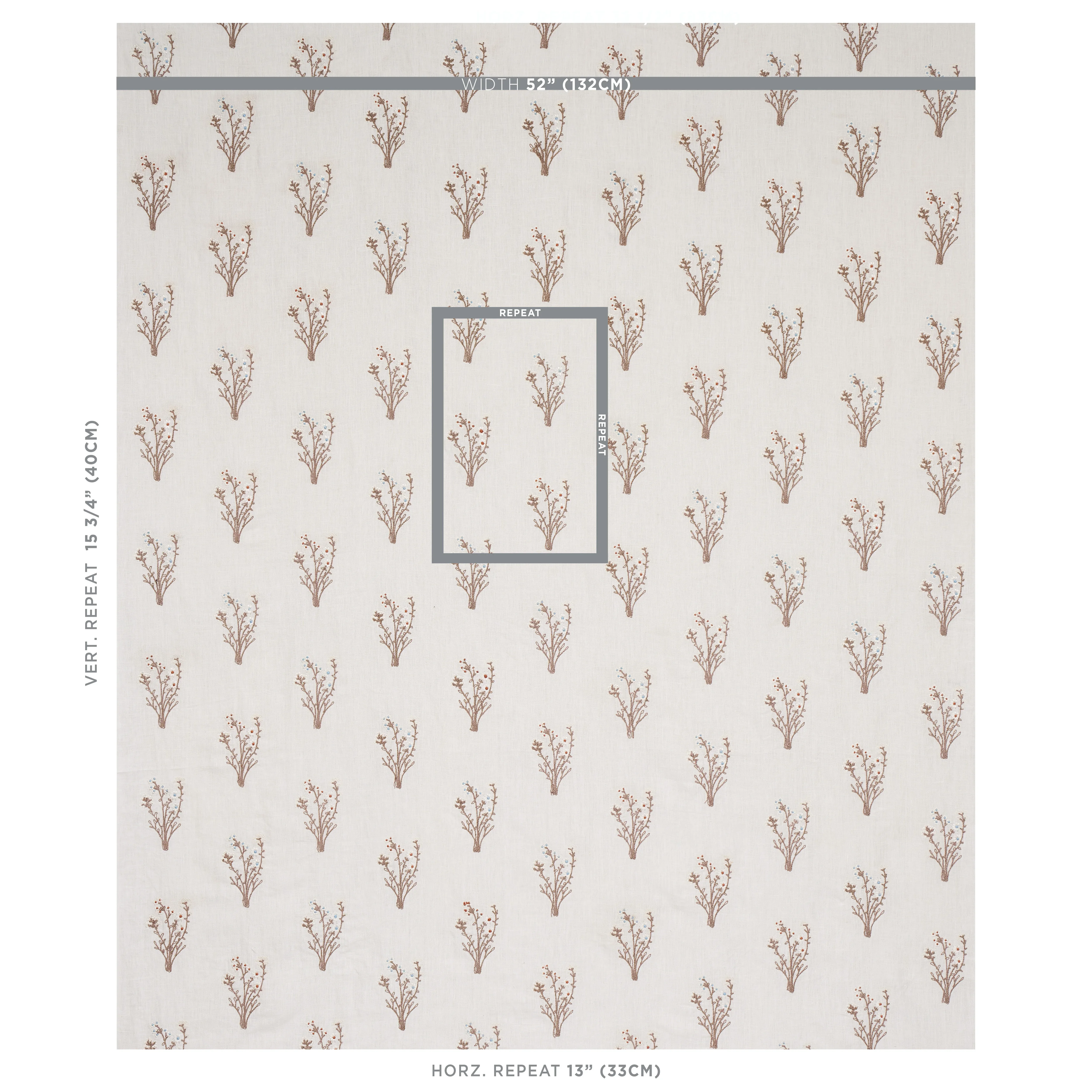 Stora Embroidery Fabric – IVORY | Schumacher | Wallpaper Twi Stora Embroidery fabric IVORY color by Schumacher
