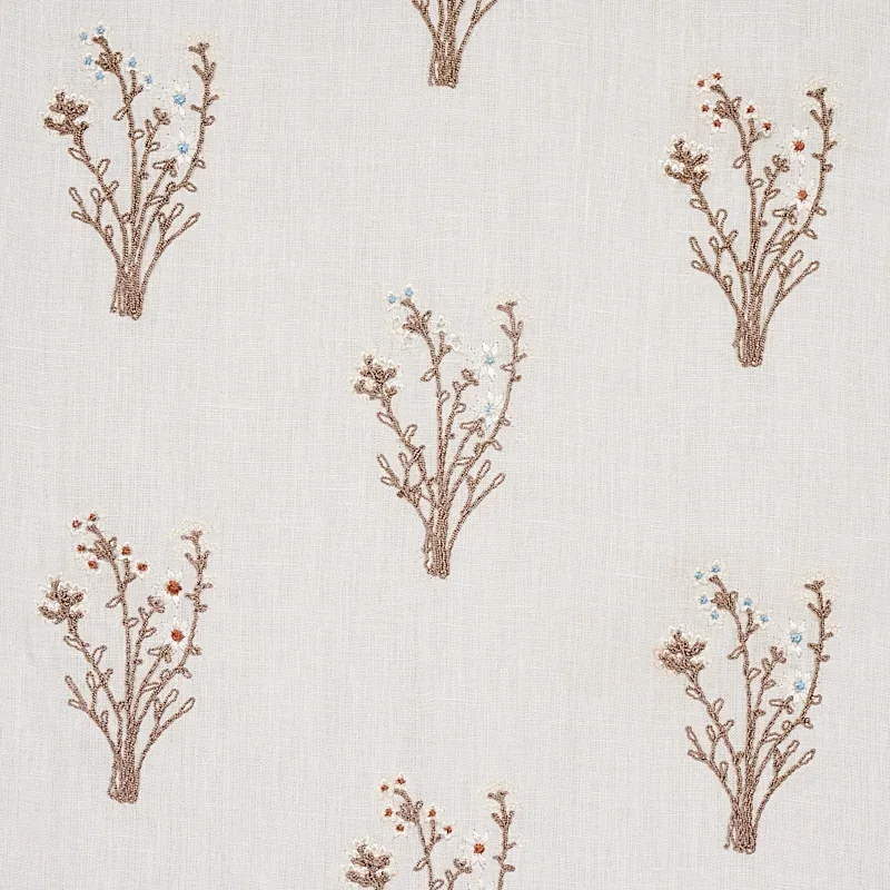 Stora Embroidery Fabric – IVORY | Schumacher | Wallpaper Twi Stora Embroidery fabric IVORY color by Schumacher