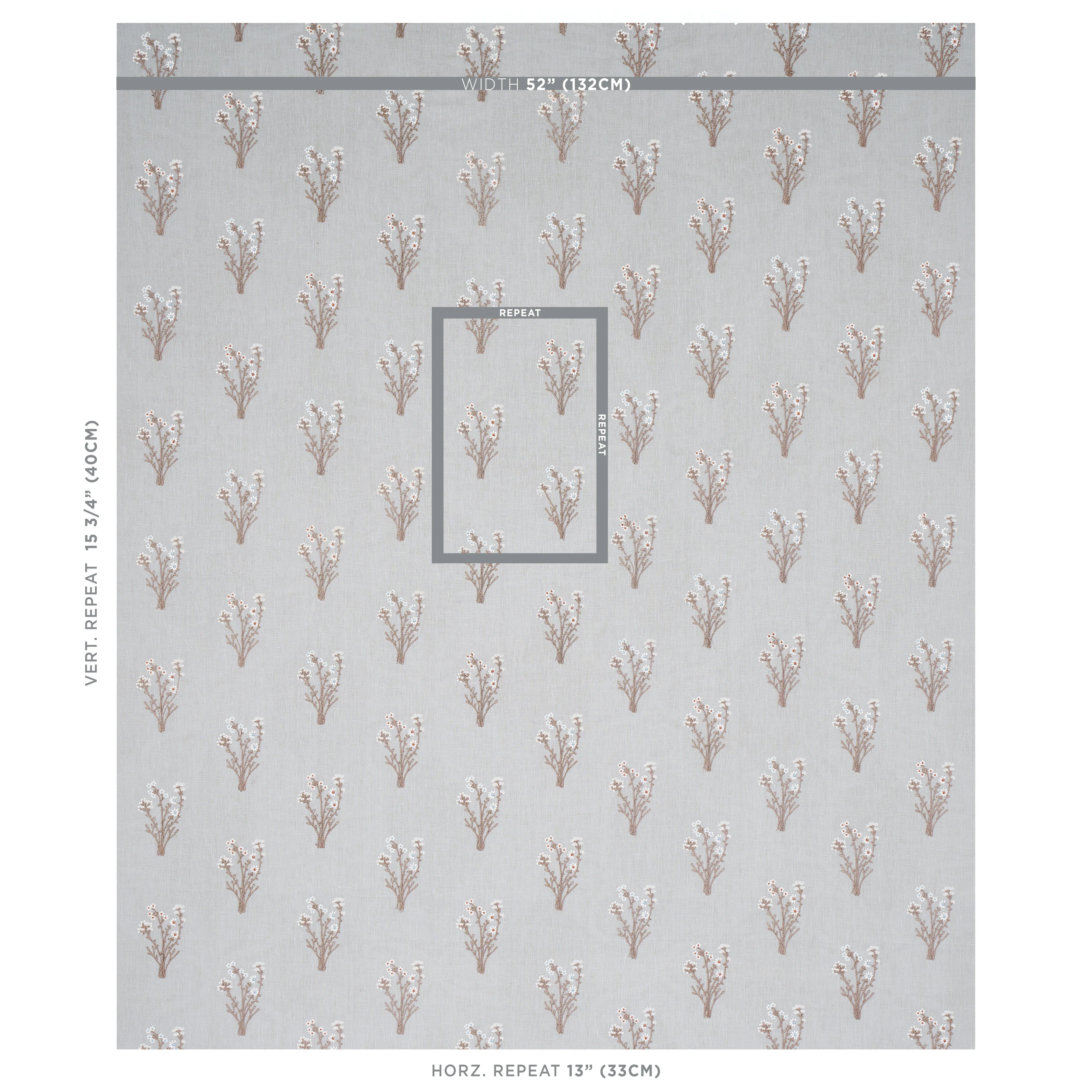 Stora Embroidery fabric MINERAL color by Schumacher