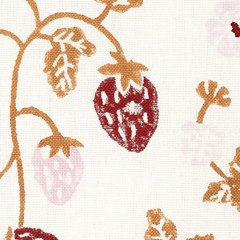 Strawberry Hand Block Print Fabric – COPPER | Schumacher | W Strawberry Hand Block Print fabric COPPER color by Schumacher