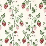 Strawberry Hand Block Print fabric GRASS color by Schumacher