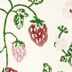 Strawberry Hand Block Print fabric GRASS color by Schumacher