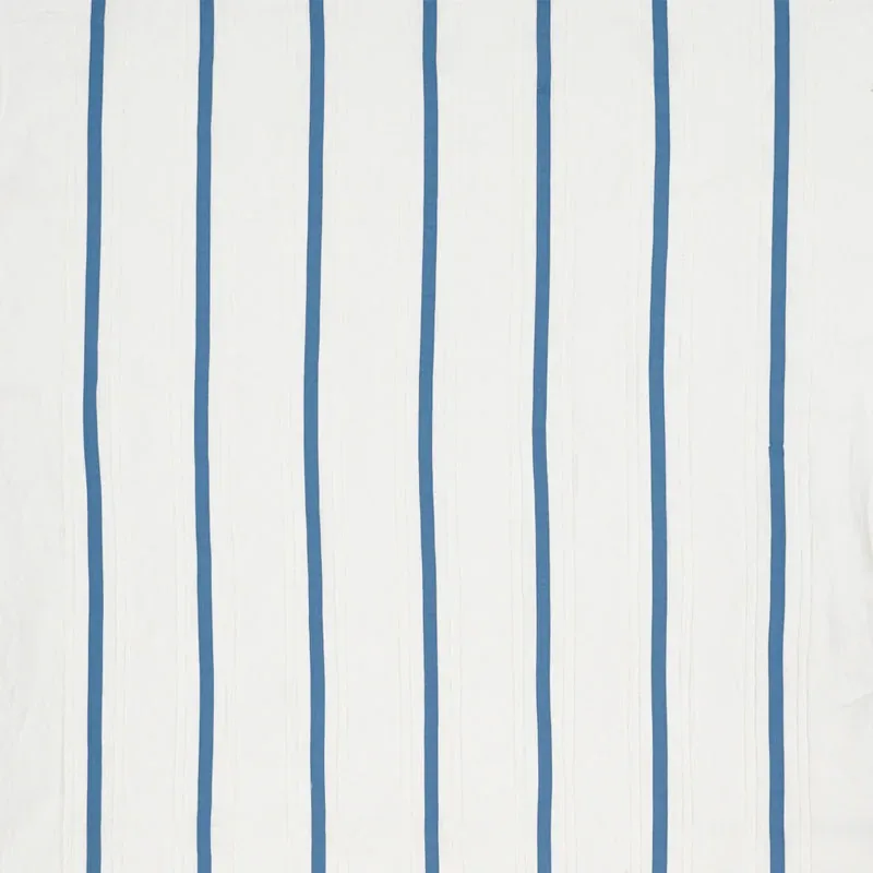 STRIPE APPLIQUÉ SHEER fabric BLUE color by Schumacher