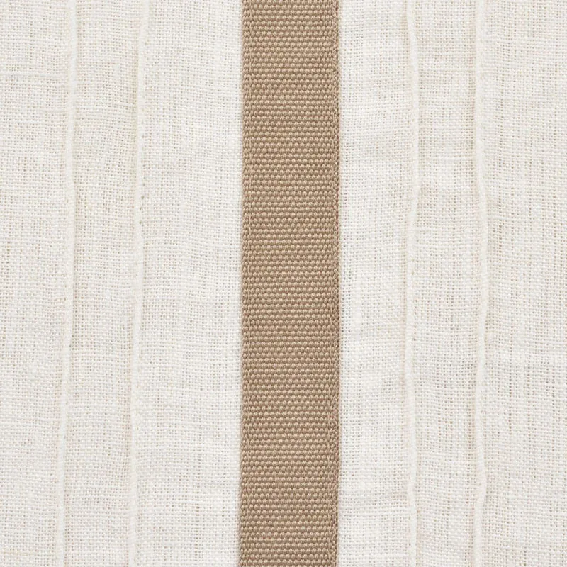 STRIPE APPLIQUÉ SHEER fabric TAN color by Schumacher