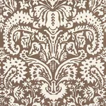 SUFFOLK DAMASK fabric BROWN color by Schumacher