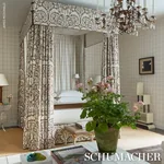 SUFFOLK DAMASK fabric BROWN color by Schumacher
