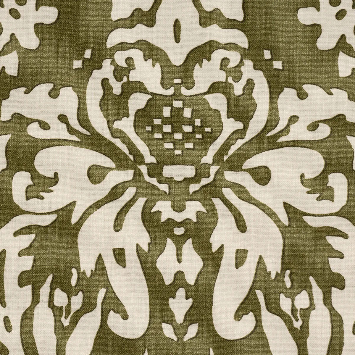 SUFFOLK DAMASK Fabric – OLIVE | Schumacher | Wallpaper Twins SUFFOLK DAMASK fabric OLIVE color by Schumacher