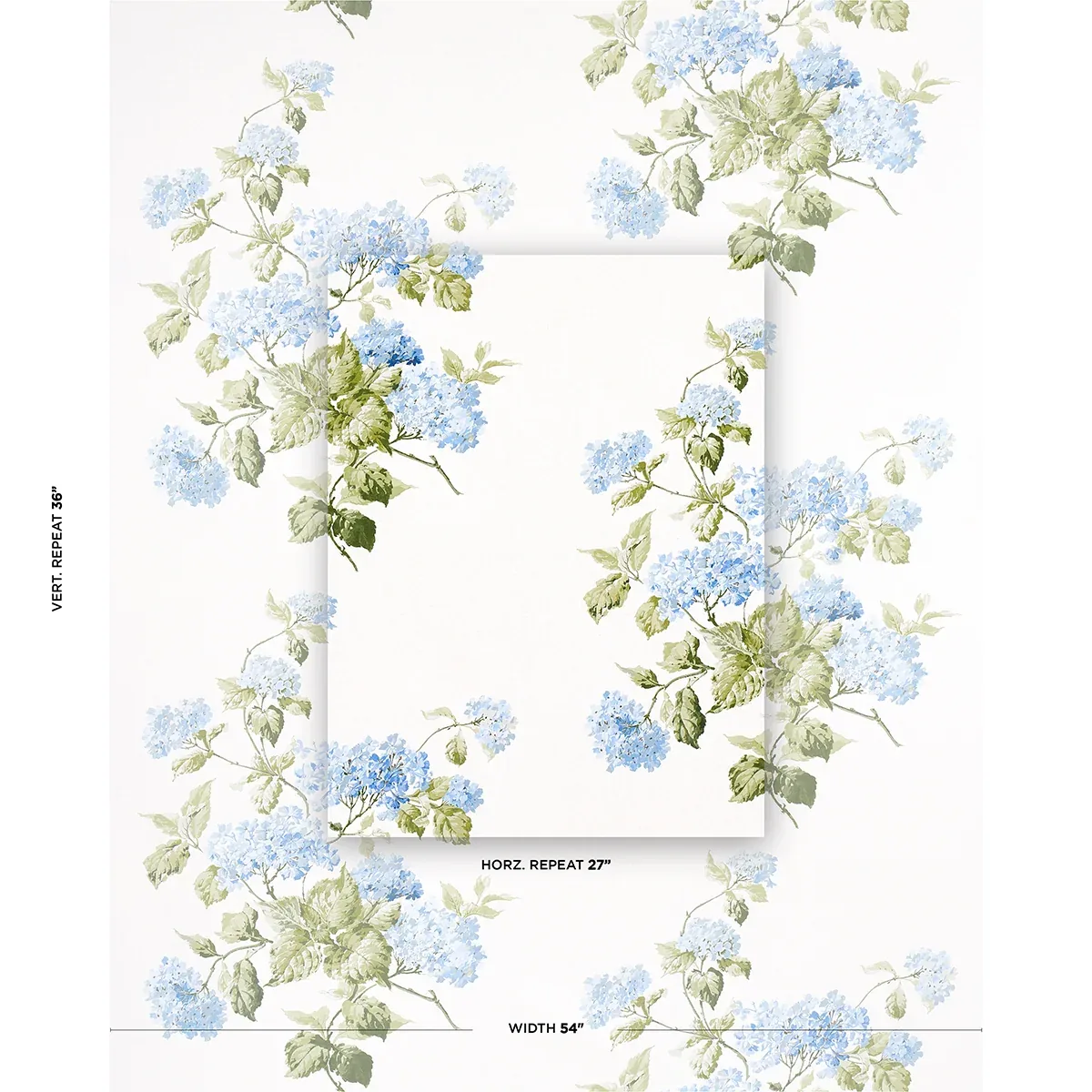 SUMMER HYDRANGEA fabric BLUE HYDRANGEA color by Schumacher