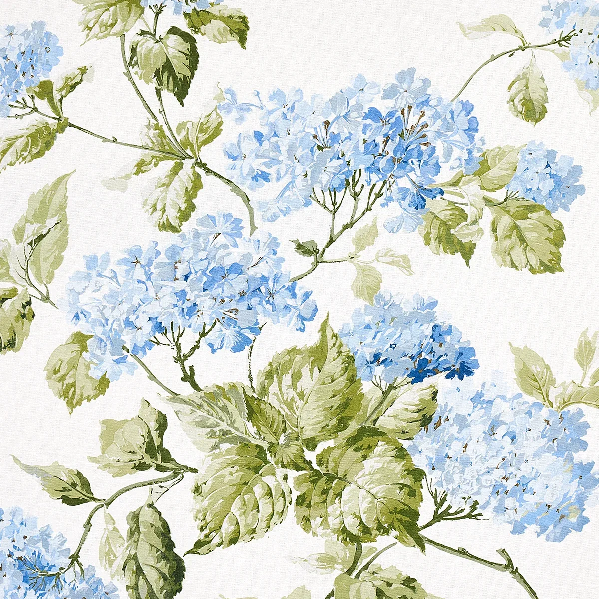 SUMMER HYDRANGEA fabric BLUE HYDRANGEA color by Schumacher