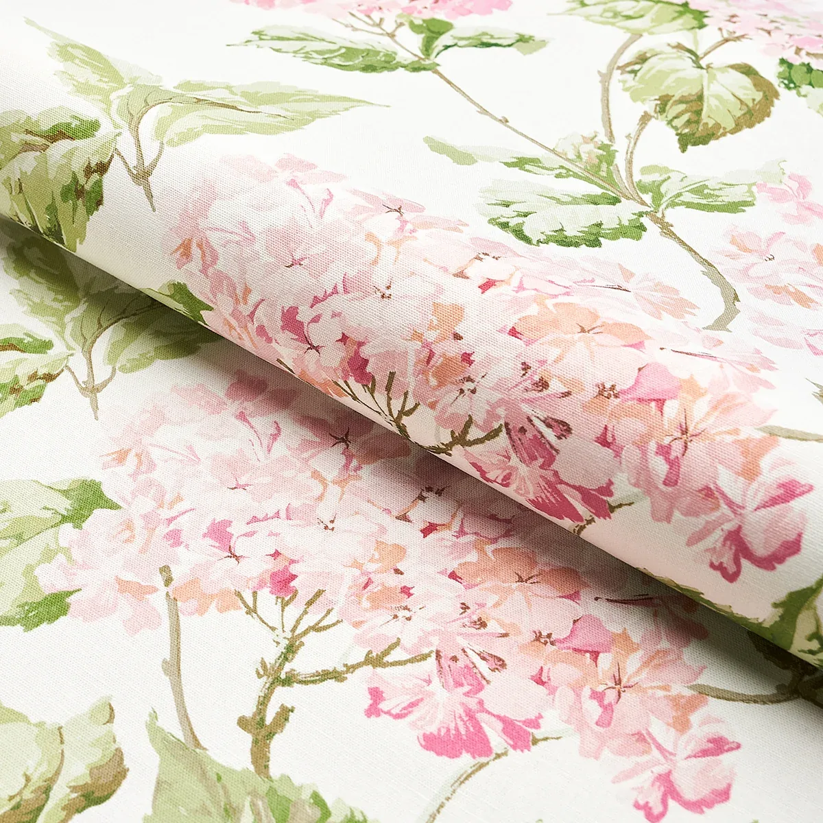 SUMMER HYDRANGEA Fabric – BLUSH | Schumacher | Wallpaper Twi SUMMER HYDRANGEA fabric BLUSH color by Schumacher