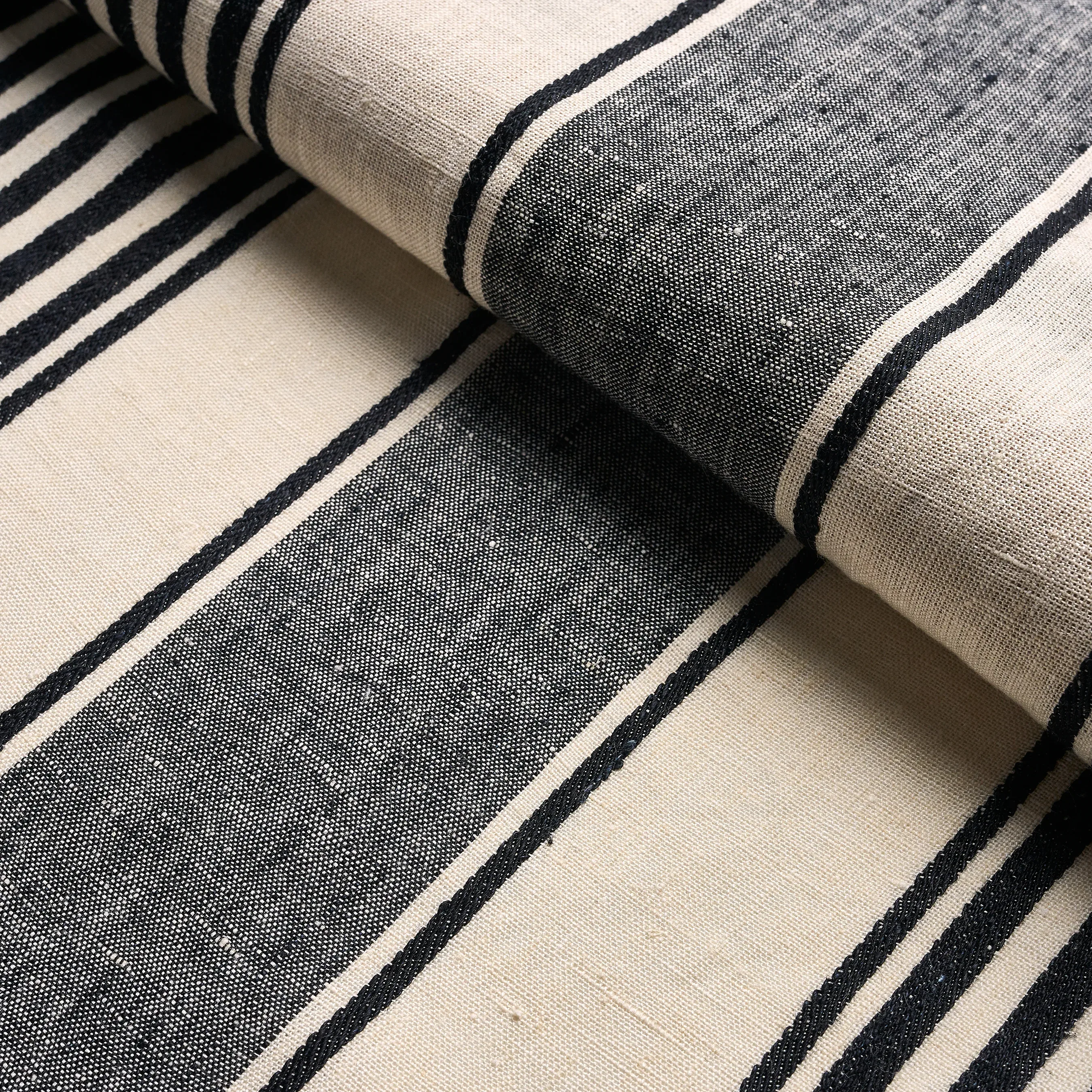 SUMMERVILLE LINEN STRIPE Fabric – BLACK | Schumacher | Wallp SUMMERVILLE LINEN STRIPE fabric BLACK color by Schumacher
