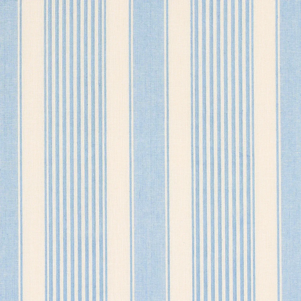 SUMMERVILLE LINEN STRIPE fabric SKY color by Schumacher