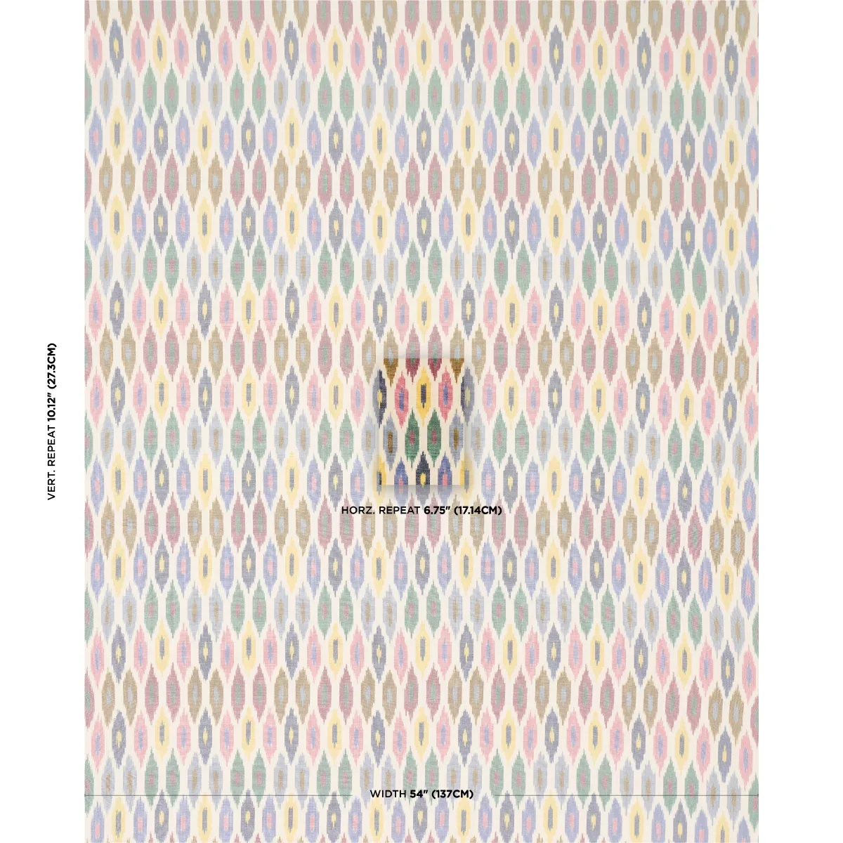 SUNARA IKAT Fabric – CONFETTI | Schumacher | Wallpaper Twins SUNARA IKAT fabric CONFETTI color by Schumacher