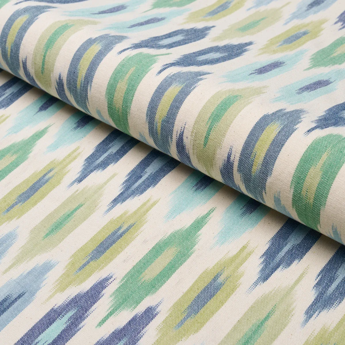SUNARA IKAT fabric PEACOCK color by Schumacher