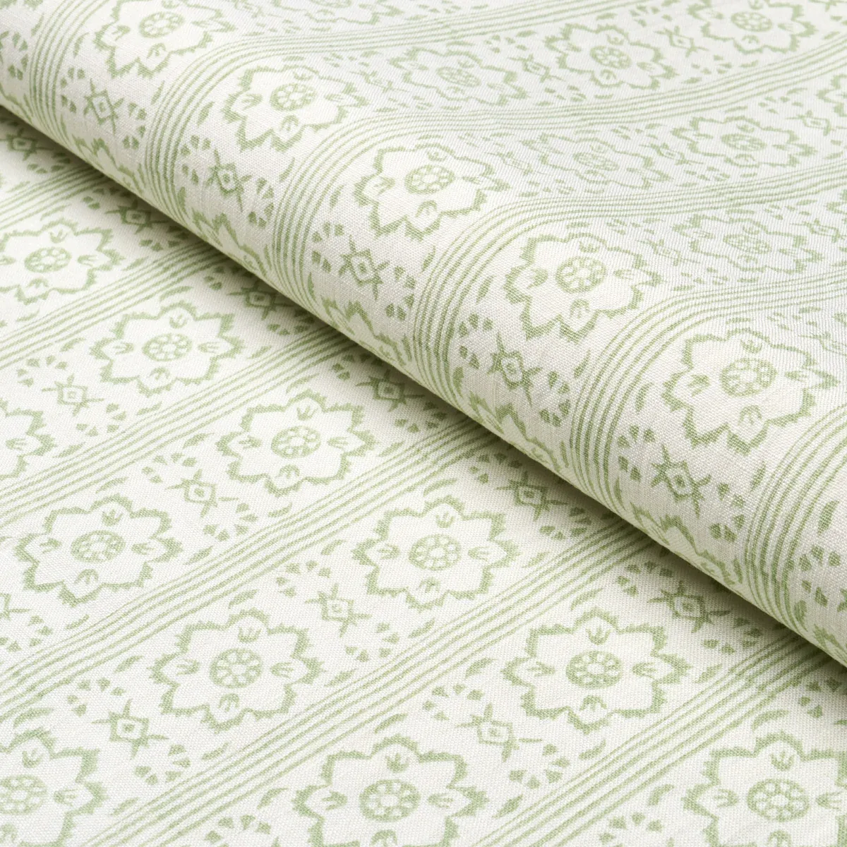 SUNDA HAND BLOCKED PRINT fabric SAGE color by Schumacher