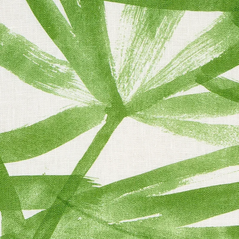 SUNLIT PALM LINEN fabric GREEN color by Schumacher