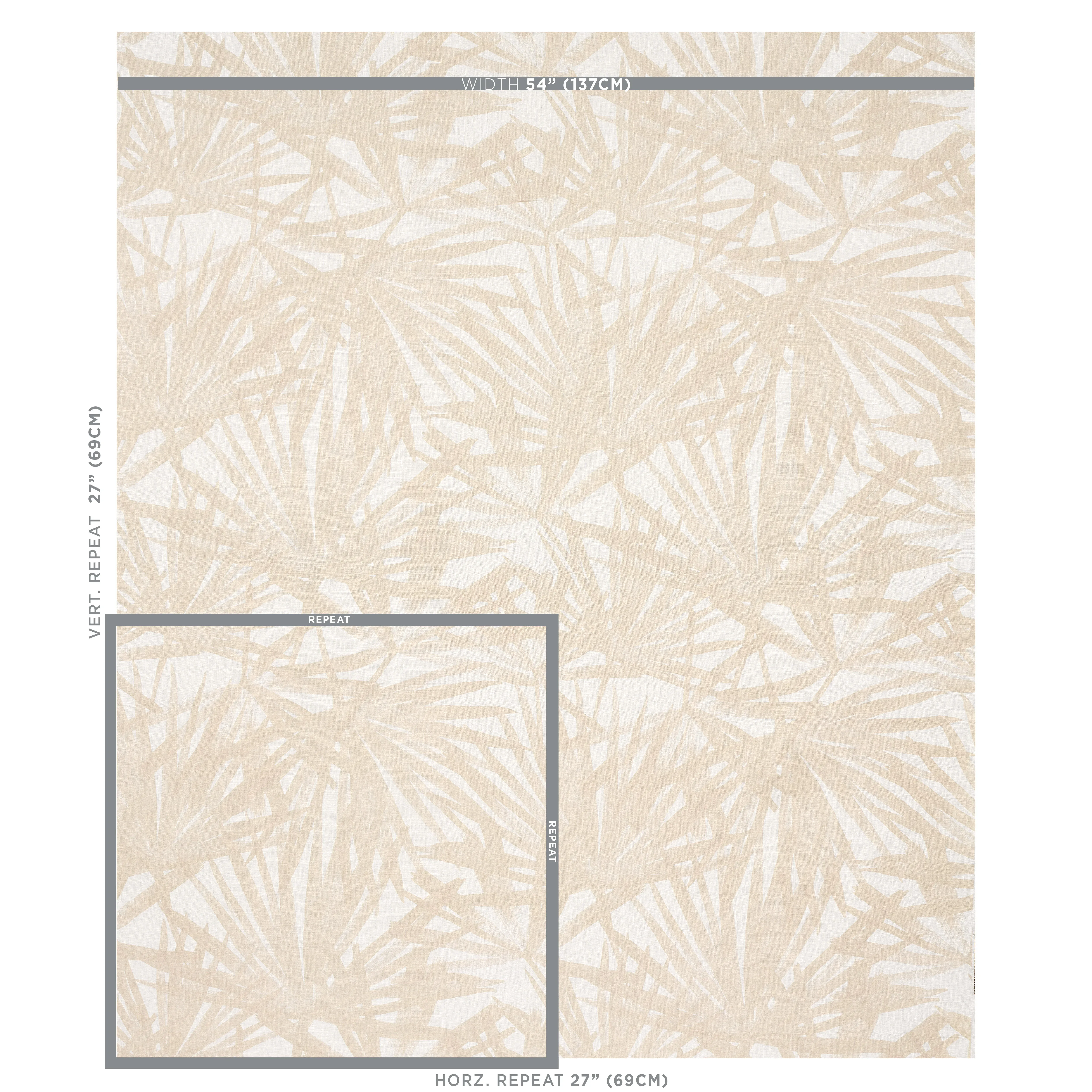 SUNLIT PALM LINEN Fabric – SAND | Schumacher | Wallpaper Twi SUNLIT PALM LINEN fabric SAND color by Schumacher