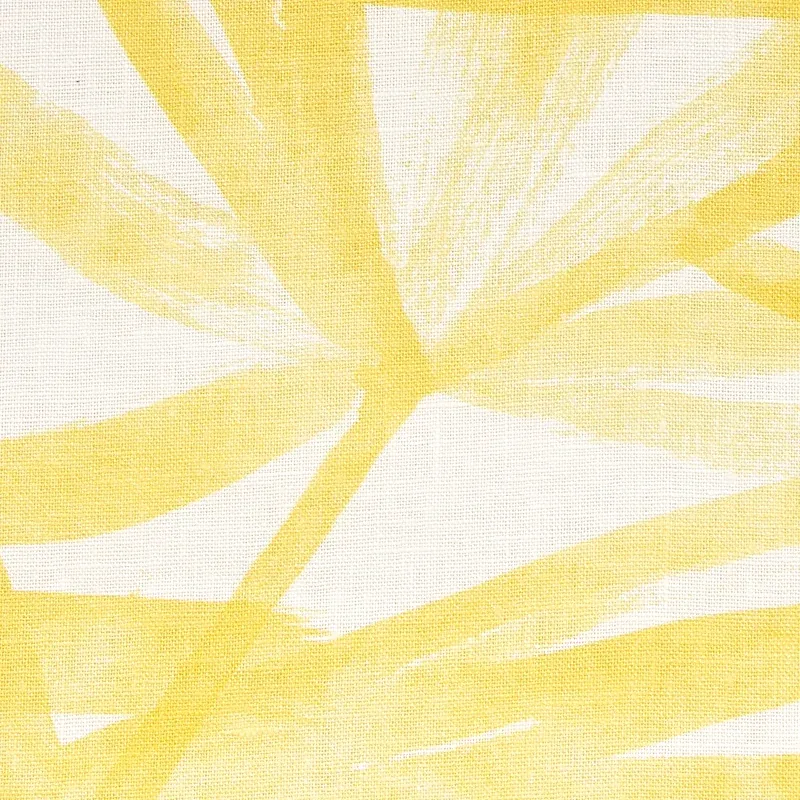 SUNLIT PALM LINEN fabric YELLOW color by Schumacher