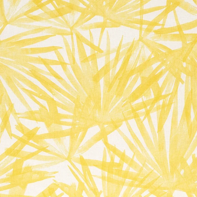 SUNLIT PALM LINEN fabric YELLOW color by Schumacher
