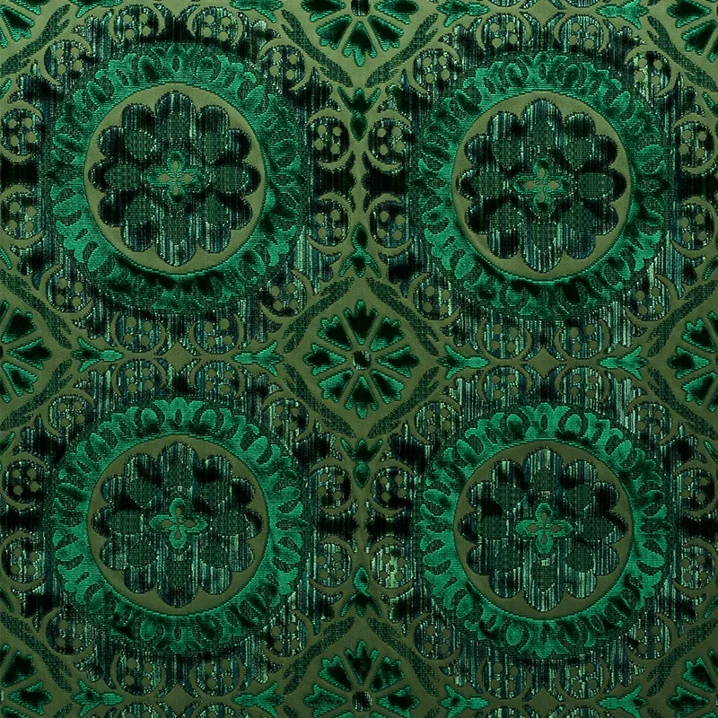 SUZANI STRIE VELVET fabric EMERALD color by Schumacher