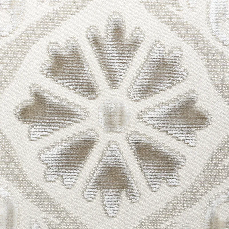 SUZANI STRIE VELVET fabric PEARL color by Schumacher