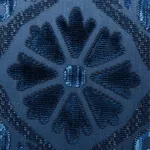 SUZANI STRIE VELVET fabric SAPPHIRE color by Schumacher