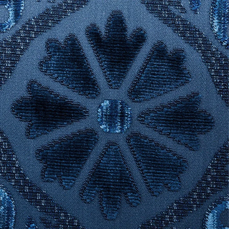 SUZANI STRIE VELVET fabric SAPPHIRE color by Schumacher