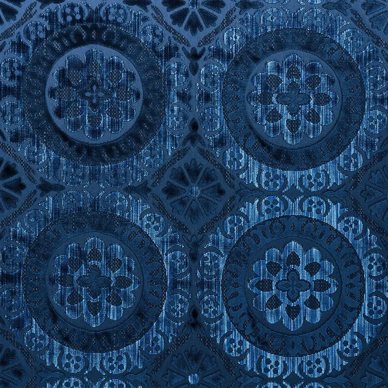 SUZANI STRIE VELVET fabric SAPPHIRE color by Schumacher