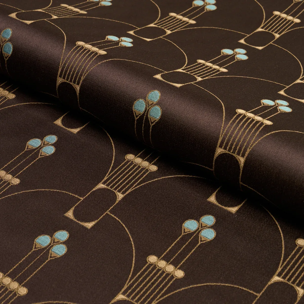 SWANSON SCALLOP fabric CARBON color by Schumacher