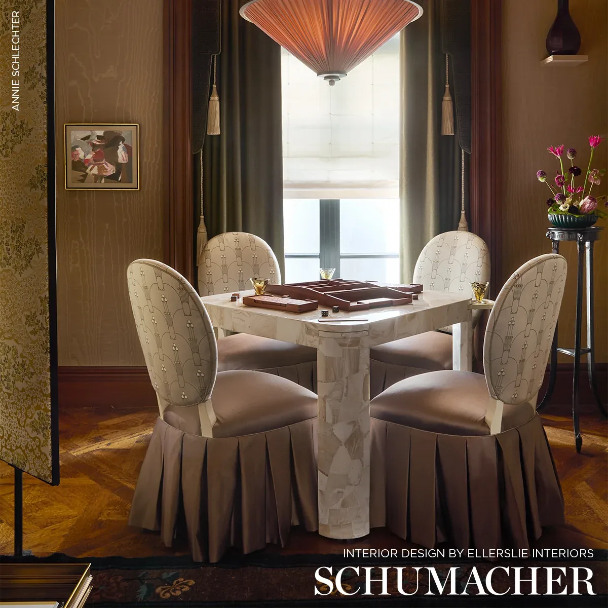 SWANSON SCALLOP fabric PEWTER color by Schumacher