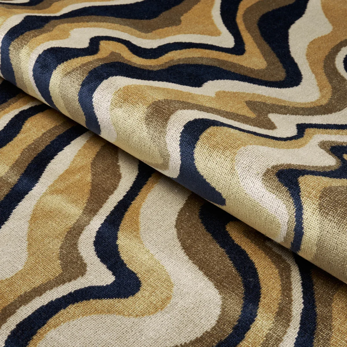 SWIRL VELVET Fabric – NEUTRAL | Schumacher | Wallpaper Twins SWIRL VELVET fabric NEUTRAL color by Schumacher
