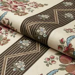 SYLVAIN FLORAL STRIPE Fabric – NOIR | Schumacher | Wallpaper SYLVAIN FLORAL STRIPE fabric NOIR color by Schumacher