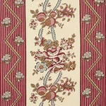 SYLVAIN FLORAL STRIPE Fabric – ROUGE | Schumacher | Wallpape SYLVAIN FLORAL STRIPE fabric ROUGE color by Schumacher
