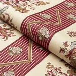 SYLVAIN FLORAL STRIPE Fabric – ROUGE | Schumacher | Wallpape SYLVAIN FLORAL STRIPE fabric ROUGE color by Schumacher