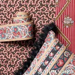 SYLVAIN FLORAL STRIPE Fabric – ROUGE | Schumacher | Wallpape SYLVAIN FLORAL STRIPE fabric ROUGE color by Schumacher