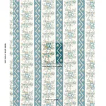 SYLVAIN FLORAL STRIPE fabric TEAL color by Schumacher