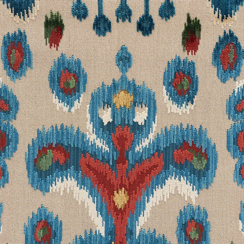 TABRIZ IKAT VELVET Fabric – MULTI | Schumacher | Wallpaper T TABRIZ IKAT VELVET fabric MULTI color by Schumacher