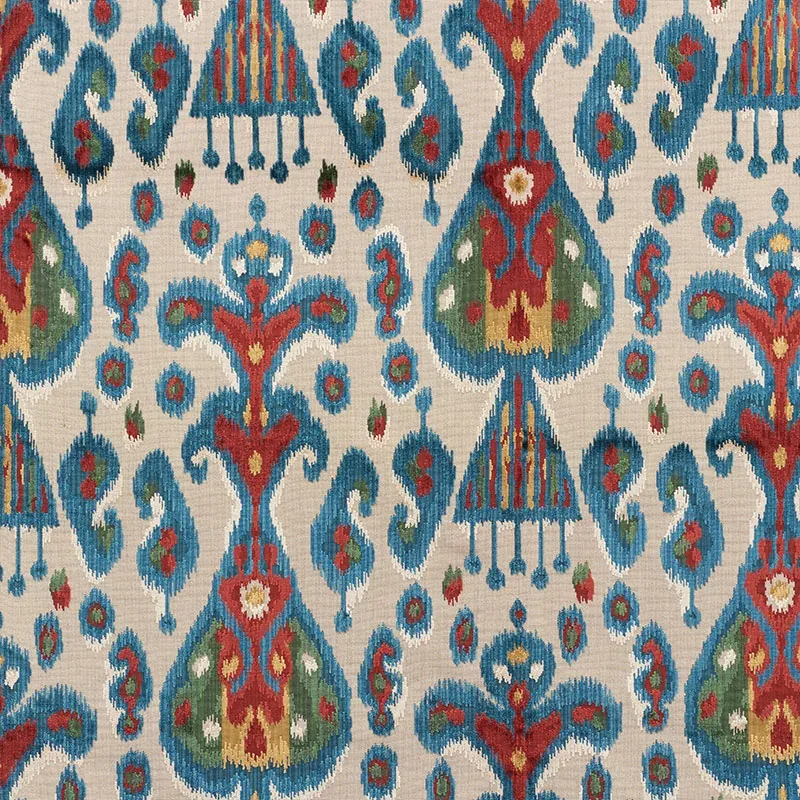 TABRIZ IKAT VELVET fabric MULTI color by Schumacher