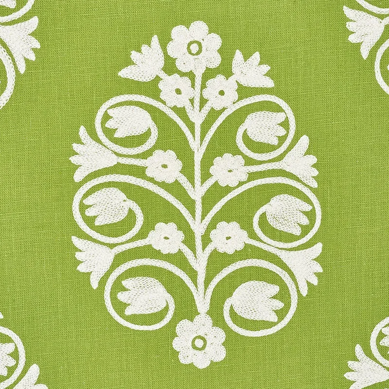 TALITHA EMBROIDERY fabric LEAF color by Schumacher