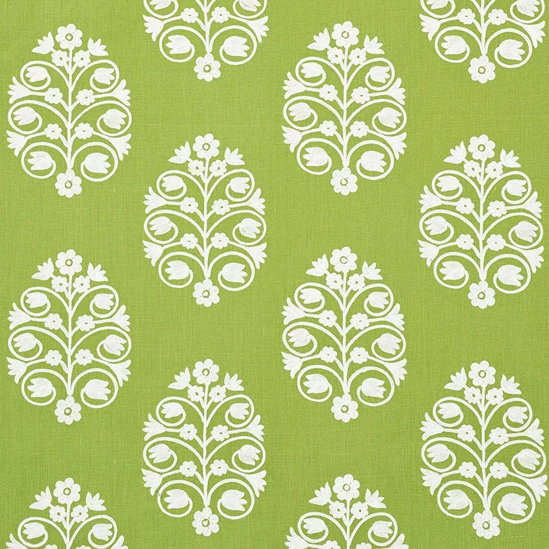 TALITHA EMBROIDERY fabric LEAF color by Schumacher