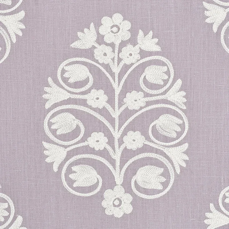 TALITHA EMBROIDERY Fabric – WISTERIA | Schumacher | Wallpape TALITHA EMBROIDERY fabric WISTERIA color by Schumacher